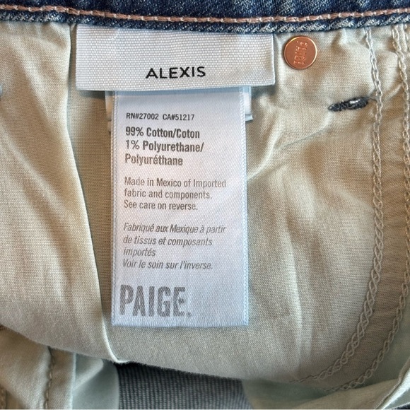 NWT PAIGE Alexis High Rise Barrel Leg Cats Meow Distressed Medium Wash Jeans - Picture 13 of 16